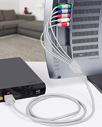Fosmon Component HD AV Cable to HDTV EDTV for Nintendo Wii and Wii U | High Definition 480p Premium Audio Video Connection Adapter Cord Cable Wire