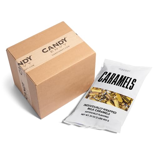 Candy Envy - Individually Wrapped Caramels - Gold Wrapper - 2 Pound Bulk Gold Candy