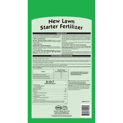 Fertilome (10906) New Lawn Starter Fertilizer 9-13-7, 20 lbs | 9-13-7 seed & sod starter - Develops roots before rapid growth, safe for new lawns - Lawn starters