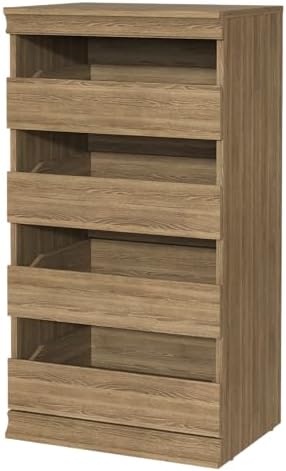 ClosetMaid Modular Storage Unit with 4 Drawers, Wood Closet Organizer, Stacking, Full Backer, Storage, Decorative Trim, White