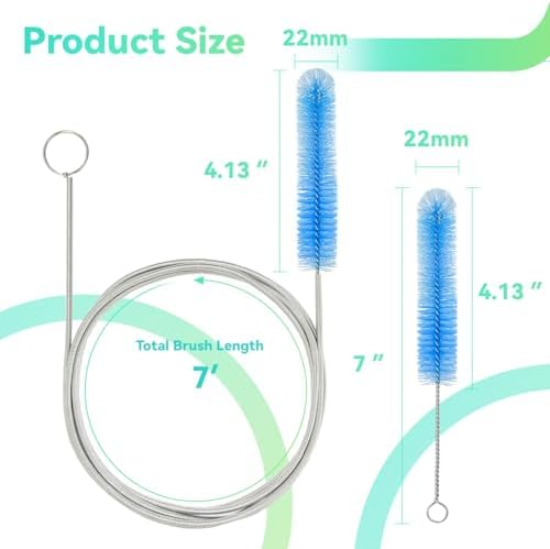 CPAP Hose Cleaner, 7 Feet Flexible CPAP Tube Cleaning Brush and 7 Inches CPAP Cleaning Brush for CPAP Mask Hose Blue