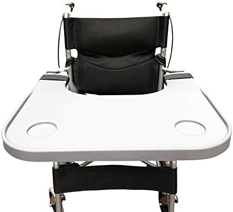 Wheelchair Tray Table with Cup Holder, Removable Lap Tray, Portable Wheelchair Desk Accessories for Eating, Reading, Resting