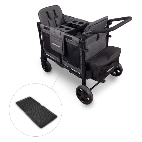 WonderFold W2 Stroller Wagon, Steel Frame, 2 Seater, Black