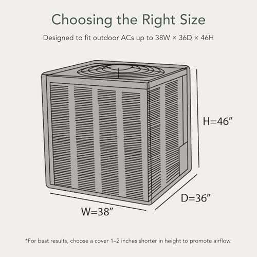 Covermates Classic Heavy-Duty Air Conditioner Cover - Durable All-Weather Protection for Outdoor Central AC Units - Water-Resistant 12-Gauge Vinyl Shell, 26W x 26D x 32H, Green