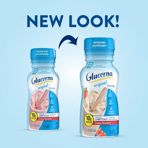 Glucerna Original Nutrition Shake to Support Blood Sugar Management | Diabetes Care Shake, 10g Protein, Ready-to-Drink Meal or Snack Replacement for Adults, 180 Calories, Vanilla, 24 Pack