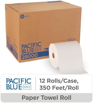 Georgia-PacificBlue Basic Paper Towel Rolls by PRO, White, 28706, 350 Feet Per Roll, 12 Rolls Per Case