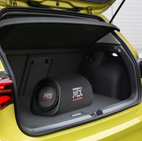 MTX Audio RT8PT 8" 240W Enclosure Amplified Vented Tube Box Car Loaded Subwoofer & Soundstorm AKS8 8 Gauge Car Amplifier Amp Complete Wiring Kit