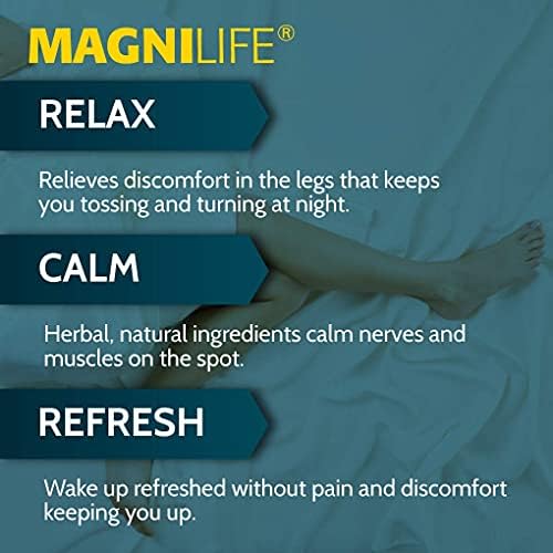 MagniLife Relaxing Legs Sublingual Tablets, 125 Count, Quick-Dissolving Homeopathic Pain Reliever & Nighttime Sleep Aid, Helps Calm Restless Legs, Discomfort & Sleepless Tossing