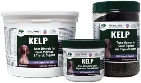 Dogzymes Organic Norwegian Kelp for Pets, a Valuable Nutrition Source Rich in Iodine to Support Gland Function, Especially The Thyroid (3 Pound)