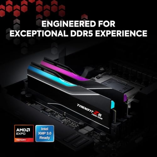 G.SKILL Trident Z5 Neo RGB Series DDR5 RAM (AMD EXPO & Intel XMP 3.0) 32GB (2x16GB) 6000MT/s CL36-36-36-96 1.35V Desktop Computer Memory U-DIMM