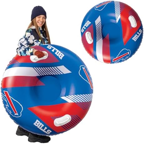 Big Mouth Inc NFL Snow Tube, Heavy Duty Inflatable Snow Sled for Winter Tubing, Ride-On Snow Tube with Handles for Kids and Adults, Outdoor Winter Fun and Football Fan Gifts