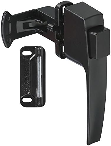 National Hardware Pushbutton Door Latch, 1-3/4 in, Zinc Die Cast, White | Push Button Release Fits Screen and Storm Doors 5/8 in to 2 in Thick; Interior Lock, Screws Included