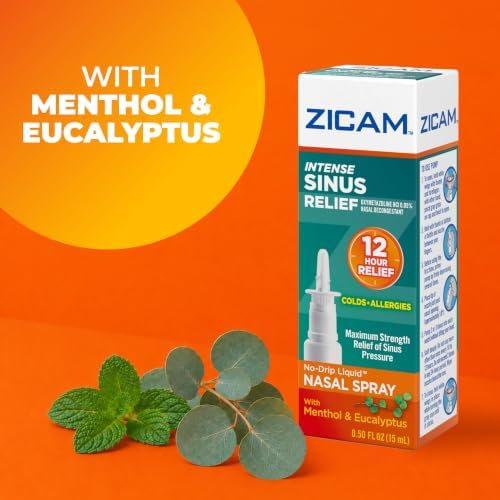 Zicam Intense Sinus Relief No-Drip Nasal Spray, 0.50 Fl Oz