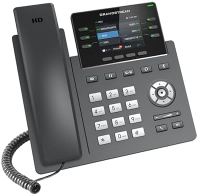 Grandstream GRP2613 IP Phone | 6 Lines, 4 SIP Accounts | 2.8-Inch Color Display | Dual-Port Gigabit Ethernet with Integrated PoE, Black