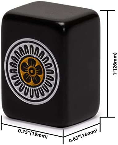 Yellow Mountain Imports Japanese Riichi Mahjong Set - White and Yellow Standard Size Tiles - with East Wind Tile and Black Vinyl Case