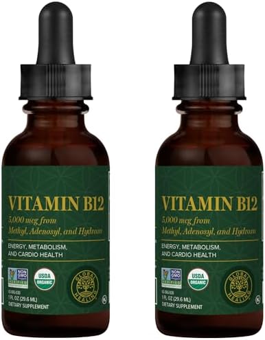 Global Healing Center - Vitamin B12 5000 mcg, Organic Sublingual Liquid Drops | 3-in-1 Methylcobalamin, Adenosylcobalamin, Hydroxo Blend