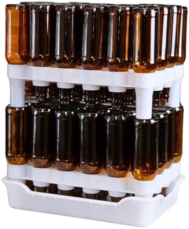FASTFERMENT - 24-Bottle Drying Rack & Tray| Bottle Drying Tree Alternative | Dry & Store Your Wine or Bomber/Belgian Bottles | 2-Stackable Racks