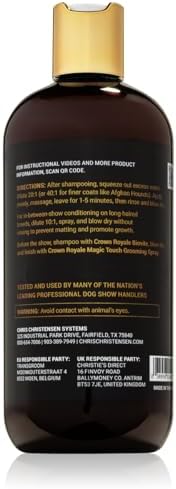 Crown Royale Condition Plus Dog Conditioner Concentrate, Add Needed Moisture, Keeps Coat from Matting, For Fine and Medium Coats, Made in USA, 16 oz