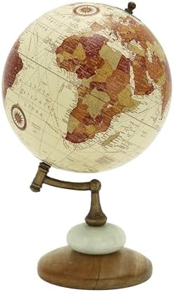 Deco 79 Contemporary Mango Wood Globe Globe, 8" x 8" x 14", Cream
