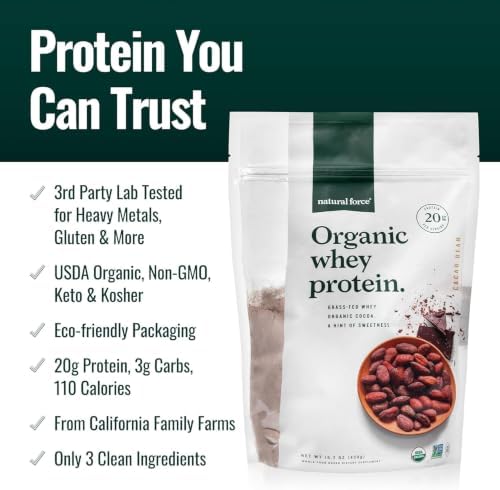 Natural Force Clean, Grass Fed Collagen Peptides + Chocolate Organic Whey Protein Bundle – Organic