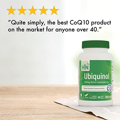 Health Thru Nutrition Ubiquinol 200mg 30 Softgels as Kaneka QH Reduced CoQ-10 | Stabilized - 3rd Party Tested | Enhanced Bioavailability | Cardiovascular & Mitochondria Function Support | Non-GMO | Reduced Form CoQ-10 Supplement, High Absorption, Cardiov…