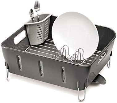 simplehuman Compact Dish Rack, White Plastic