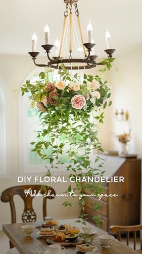 Ling's moment Artificial Clematis Cascading Greenery Garlands Vines