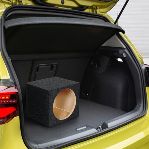 QPower HD112VL Single 12 Inch SPL XL Heavy Duty Side Ported Subwoofer Box Enclosure with Durable Carpet Covering for Car Audio Systems