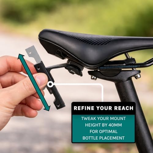 VeloChampion Universal Bike Water Bottle Holder Mount & 2 Cages, Standard | Rear Bike Saddle Bottle Cage Mount for Triathlon & Road Cycling. Holds 2 Bottles up to 750ml, Fits Saddle Rails 50-80mm
