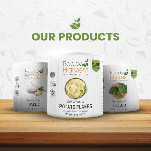 Ready Harvest Freeze-Dried Mushroom for Emergency Food Supply | Camper Must-Haves Camping Essentials | Hurricane Preparedness Items, Survival Food