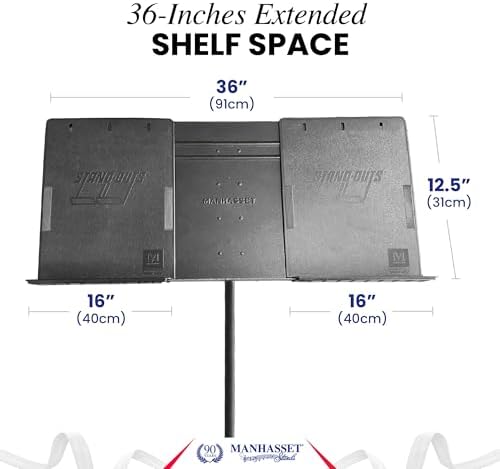 Manhasset M91 Music Stand Shelf Extenders - Pair | Pair of Music Stand Shelf Extenders, Extra Support for Oversized Scores, Books and Sheet Music