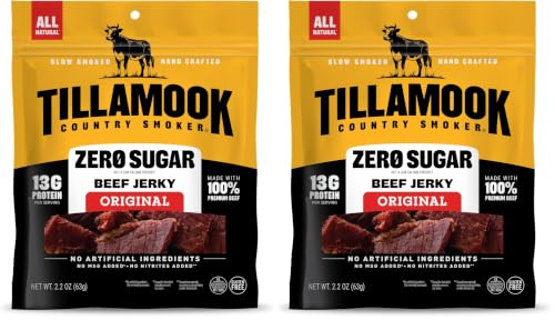 Tillamook Country Smoker Zero Sugar Keto Friendly Beef Jerky, Original, 2.2 Ounce