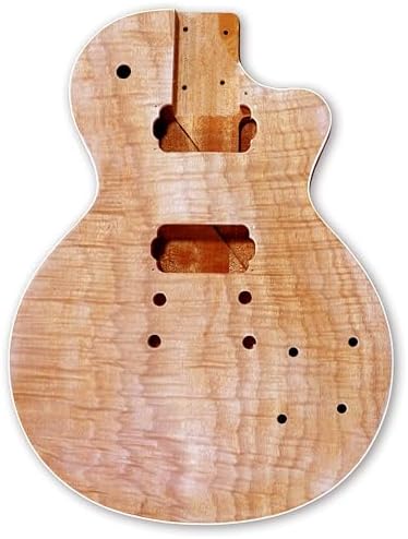 DIY Electric Guitar Kits Okoume wood Body curved top with mahogany veneer cover maple neck & composite ebony fingerboard