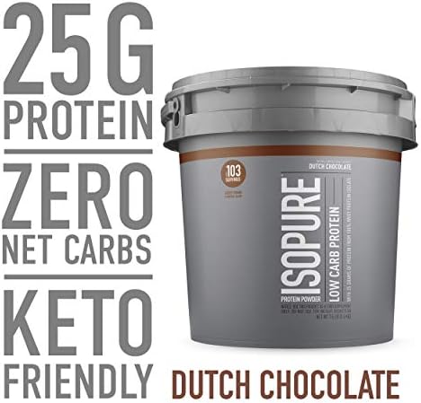 Isopure Protein Powder Low Carb With Creatine Powder 500g Unflavored, Keto Friendly Protein Powder, 100% Whey Protein Isolate