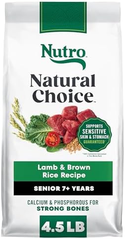 Nutro Natural Choice Senior Dry Dog Food, Chicken & Brown Rice, 30 lb | Non-GMO, Real chicken #1 ingredient, no corn, wheat, soy, supports bones, digestion & immunity, dental health & skin/coat