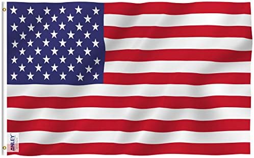 ANLEY Fly Breeze American National Flag 4x6 Foot Polyester - Vivid Color and Fade proof - Canvas Header and Brass Grommets - Banner Flags 4 X 6 Ft