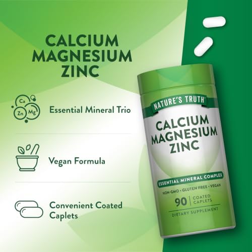 Nature's Truth Calcium Magnesium Zinc | 90 Coated Caplets