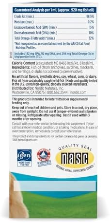 Nordic Naturals Omega-3 Fish Oil for Cats, w/EPA & DHA, Liquid - 2oz