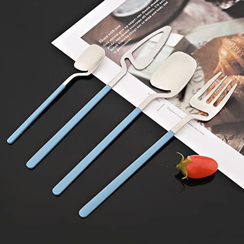 JASHII Hangable Silverware Set, Matte Rainbow Flatware Cutlery Set Service for 2