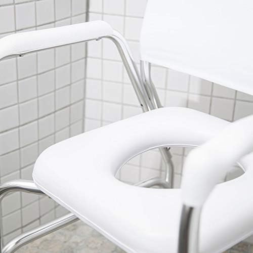 DMI Rolling Shower Chair, Commode, Transport Chair, FSA Eligible, Rolling Bathroom Wheelchair for Handicap, Elderly, Injured or Disabled