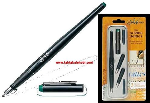MANUSCRIPT Left Handed Nib Scribe Calligraphy Pen and Nib Set, Silver, 7 Piece Set