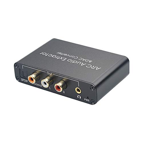 eARC Audio Extractor, eARC Audio Converter to HDMI Optical/SPDIF L/R 3.5mm AUX Sound Extractor, HDMI eARC/ARC to Optical Audio Adapter, for TV to Non-ARC Sound System Soundbar Speaker Amplifier