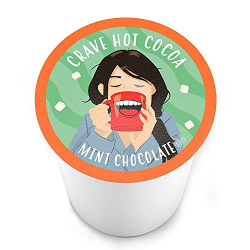 Crave Hot Chocolate Pods, Compatible with 2.0 K-Cup Brewers, Mint Chocolate, 40 Count