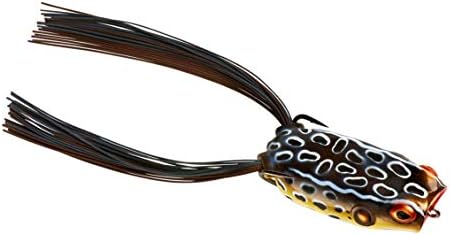 BOOYAH Poppin' Pad Crasher Topwater Bass Fishing Hollow Body Frog Lure with Weedless Hooks