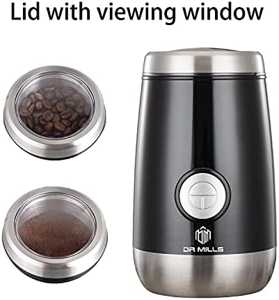 DR MILLS DM-7445 Coffee Grinder Electric,Spice and Herb Grinder, Blade & Cup Made with SUS304 Stainless Steel Food Grinders Electric
