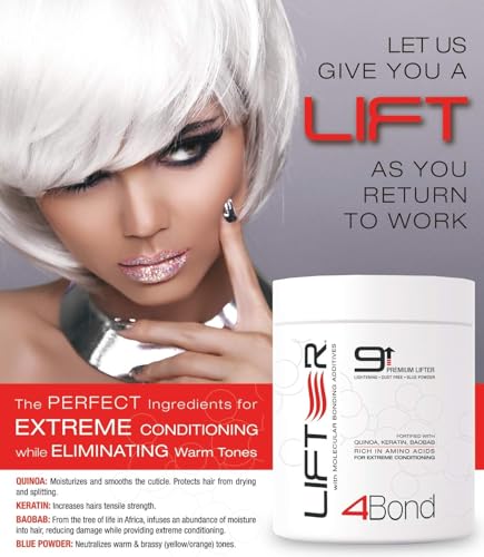 4BOND Premium Hair Bleach Powder Lightener | Blue Based Lightener | Up To 9 Levels Of Lift | Infused with Amino Acids, and Quinoa