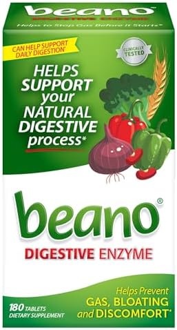 Beano Digestive Enzyme, Helps Prevent Gas & Bloating, 100 Tablets