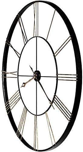 Howard Miller Postema Gallery Wall Clock | Wrought Iron Black Finish | Oversized Analog Clock with Roman Numerals | Quartz Movement | for Bedroom