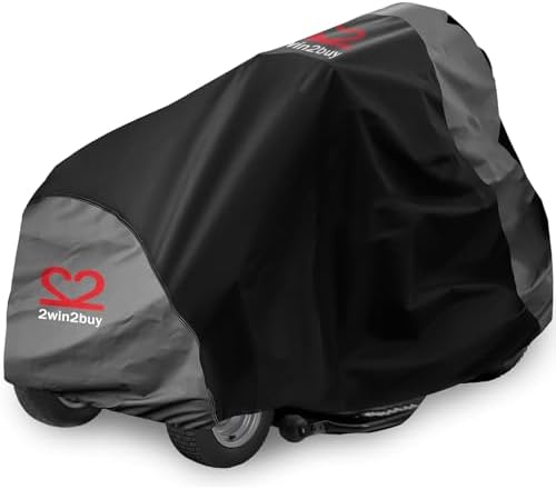 Riding Lawn Mower Cover 600D Lawnmower Covers Waterproof, up to 54" Decks | Universal Outdoor Lawn Tractor Cover Tarp All Weather Ride on Mower Covers, Heavy Duty 600D, Elastic Cord & Storage Bag
