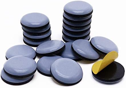 Teflon Furniture Sliders, 20pcs 1inch Square Stick Furniture Glides for Carpet Tile Hardwood (Grayish Blue)